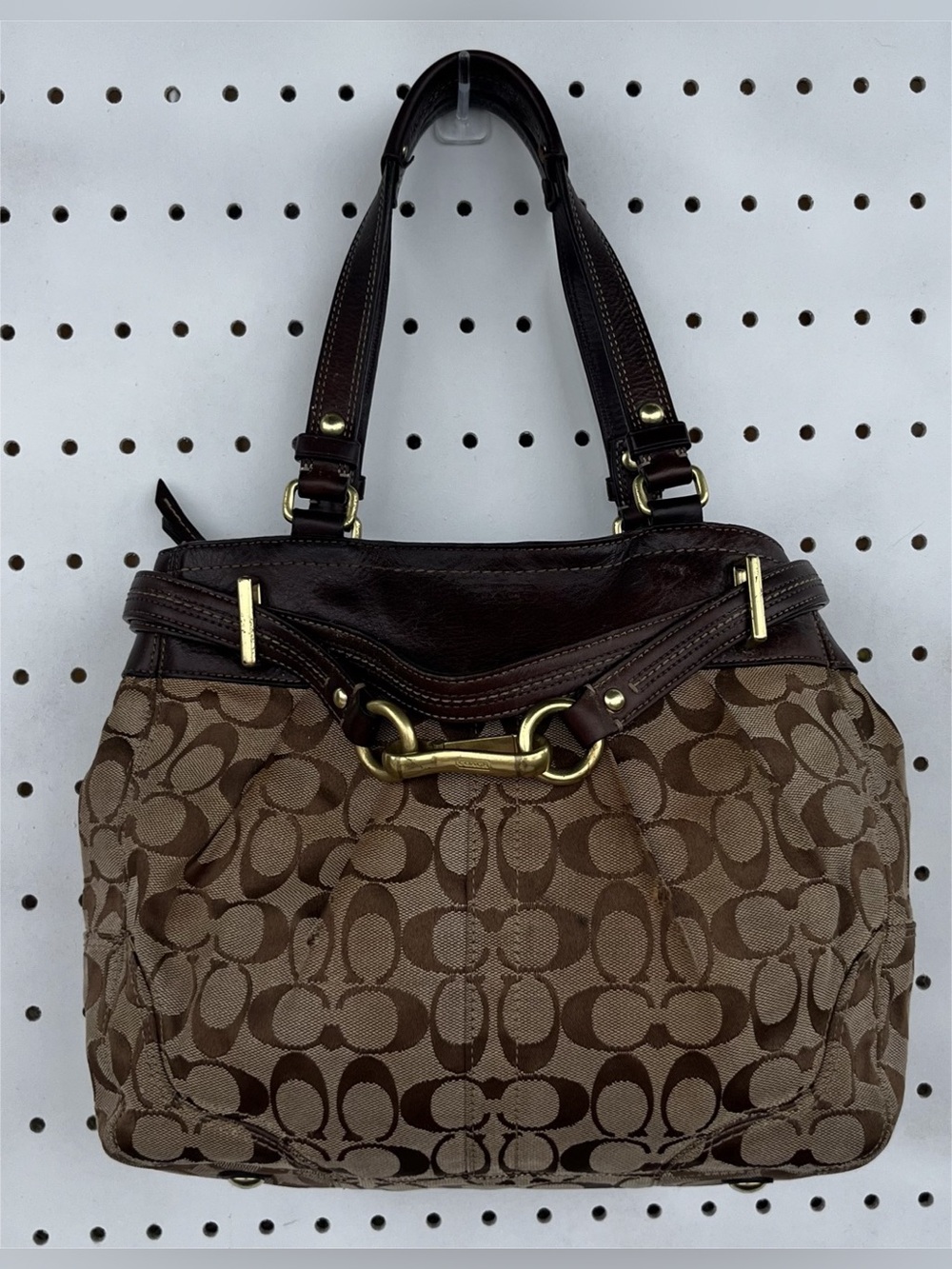 Coach Hamptons Signature Carryall Pleated Tote Bag #12467